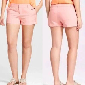 Merona Neon Coral Orange Side Stripe  Chino Shorts size 8